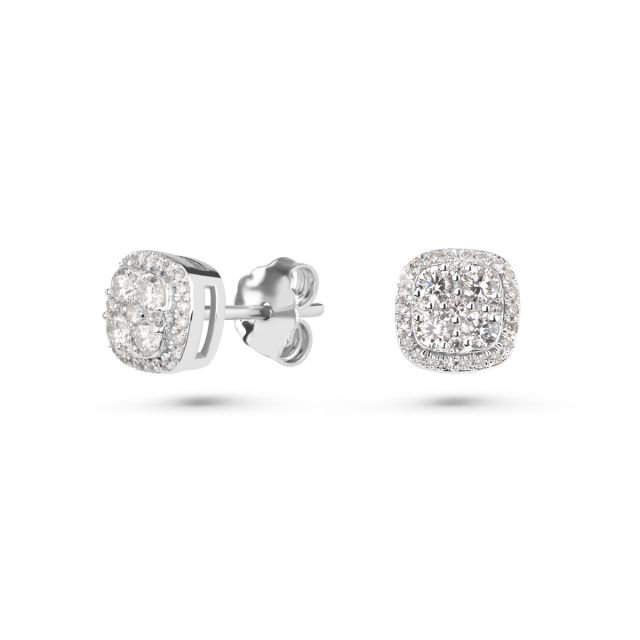 Cercei din aur alb de 14K cu diamante (0,53 ct)