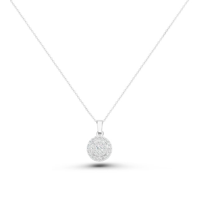 Lanț cu pandantiv din aur de 14K cu diamante (0,19 ct)