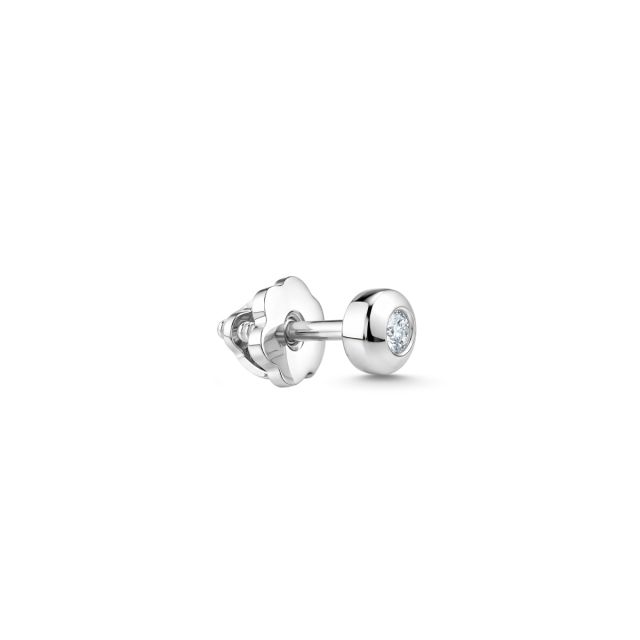 Piercing din aur alb de 14K cu diamant (0,04 ct)