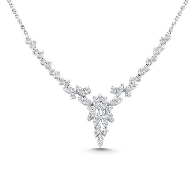 Colier din aur alb de 14K cu diamante (1,101 ct)
