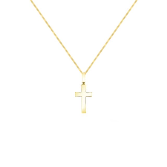 Pandantiv cruce din aur galben de 14K