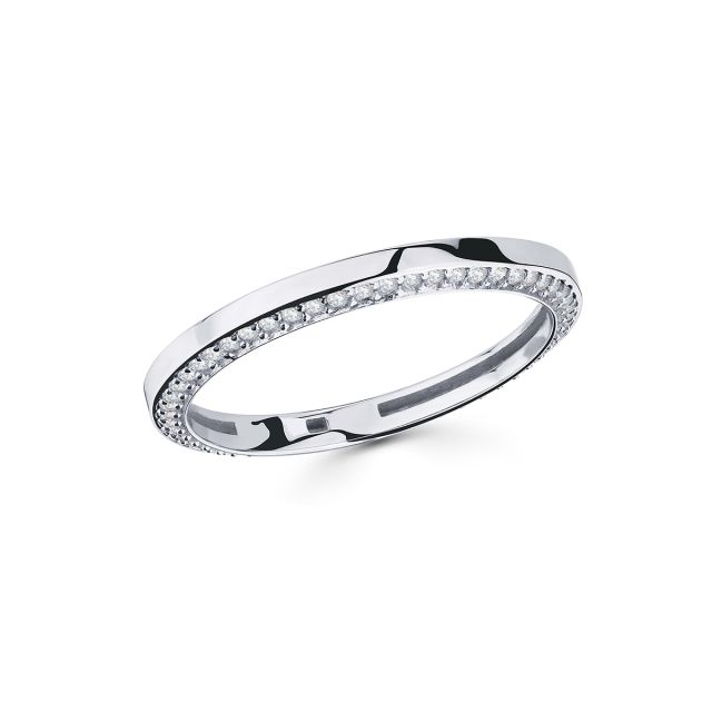 Inel Aurelia din aur alb de 14K cu pietre cubic zirconia