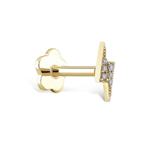Piercing fulger Bonita din aur galben de 14K cu diamante (0,02 ct)