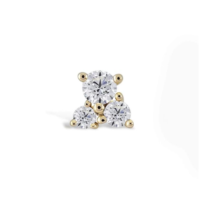 Piercing Gosia din aur galben de 14K cu diamante (0,06 ct)