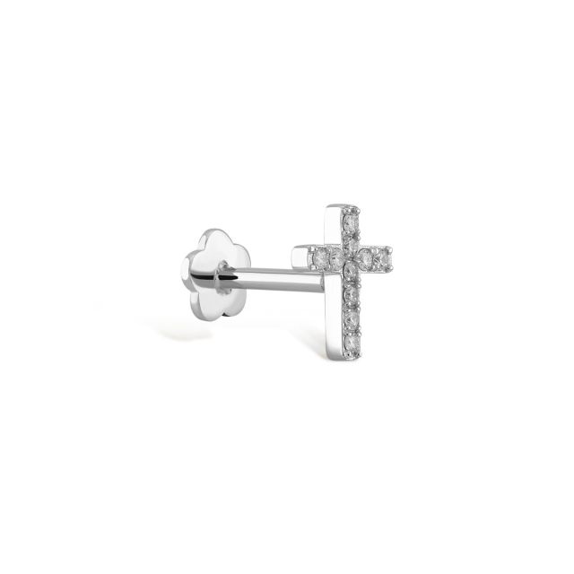 Piercing Felicity cruce din aur de 14K cu diamante (0,06 ct)