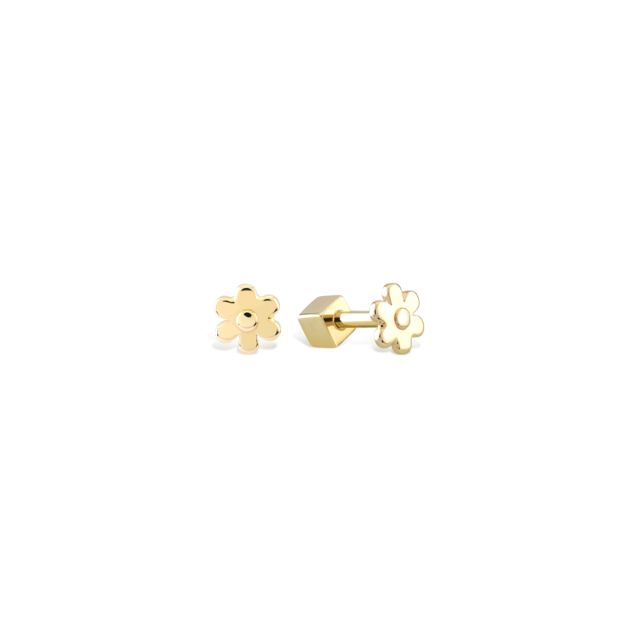 Piercing Fergie floare din aur galben de 14K