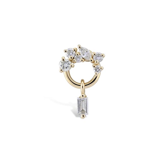 Piercing Casilda din aur de 14K cu diamante (0,14 ct)