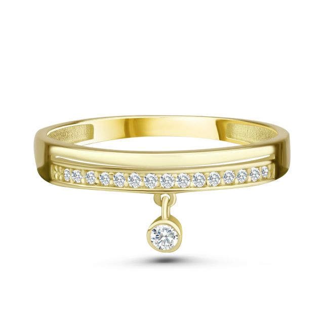 Inel Sade din aur de 14K cu pietre cubic zirconia