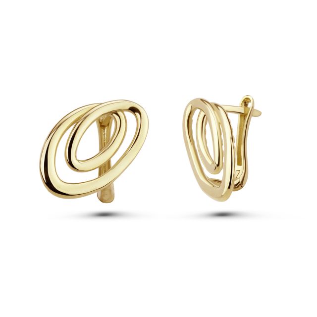Cercei Midori din aur galben de 14K