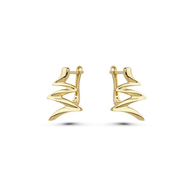 Cercei Aella fulger din aur galben de 14K