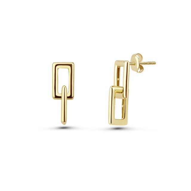 Cercei lungi Nyx din aur galben de 14K