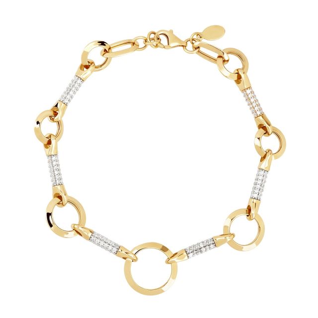 Brățară din aur galben și alb de 14K cu pietre cubic zirconia