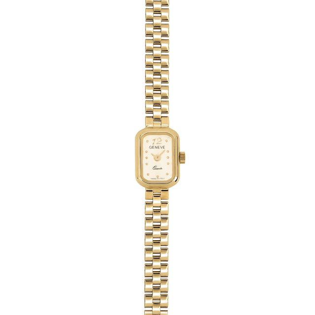 Ceas din aur galben de 14K cu cadran dreptunghiular