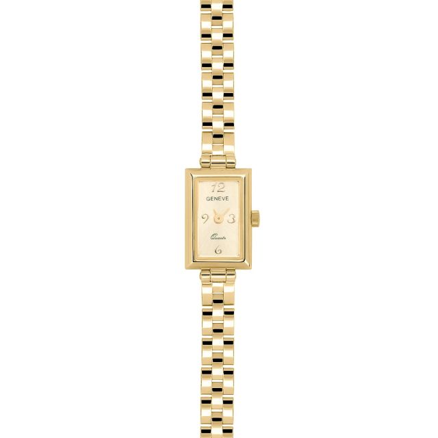 Ceas din aur galben de 14K cu cadran dreptunghiular