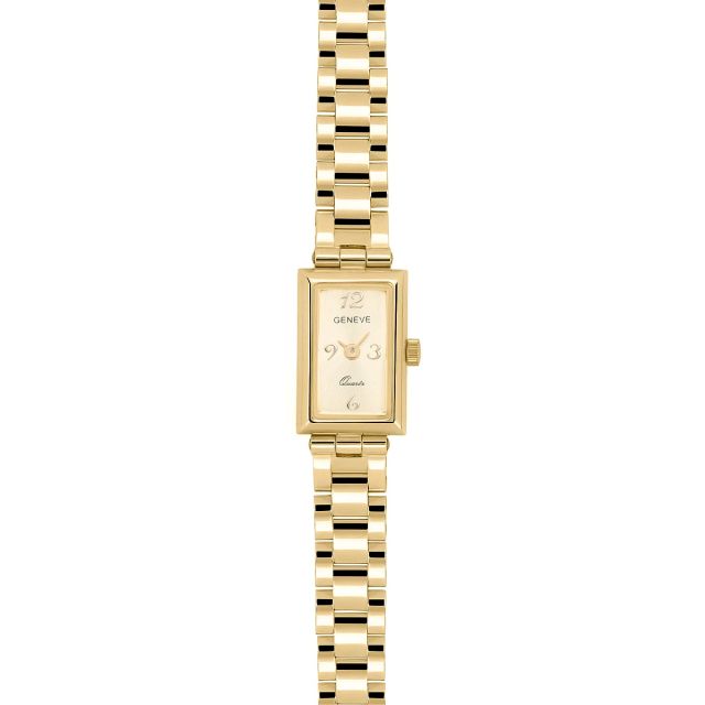 Ceas din aur galben de 14K cu cadran dreptunghiular