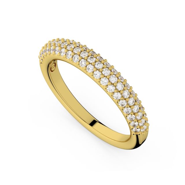 Inel semi-eternity din aur de 18K cu diamante (0,61 ct)