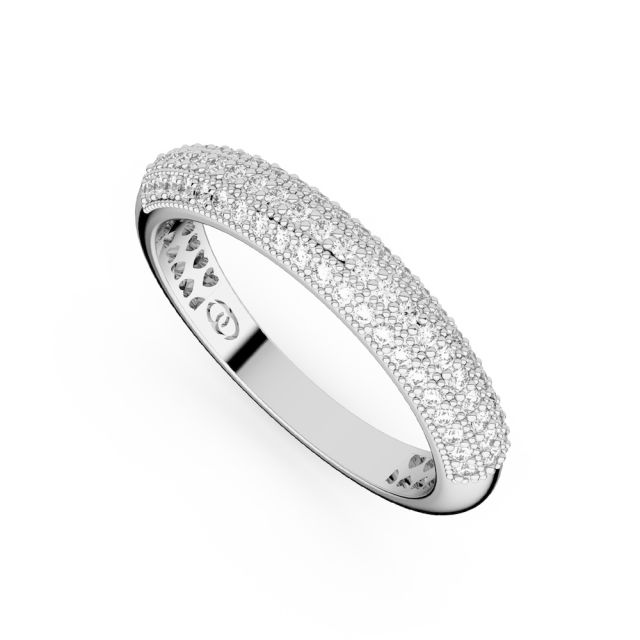 Inel semi-eternity din aur de 18K cu diamante (0,38 ct)