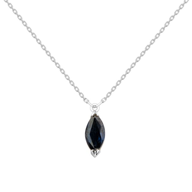 Colier Dewdrop din aur de 18K cu safir marchiză