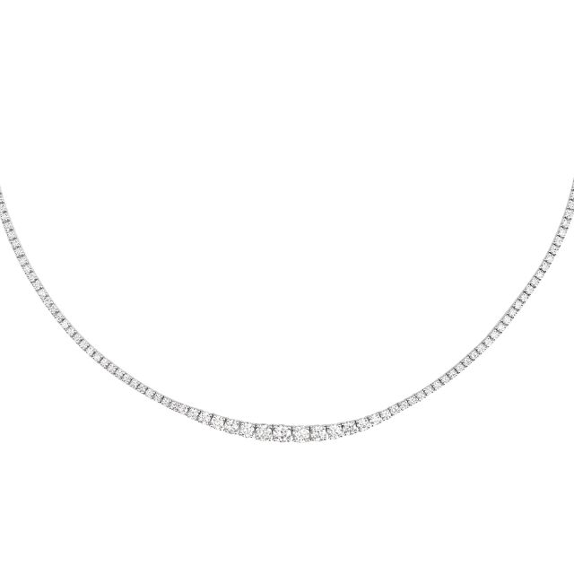 Colier tennis din aur alb de 18K cu diamante (3,56 ct)