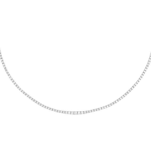 Colier tennis din aur alb de 18K cu diamante (2,13 ct)