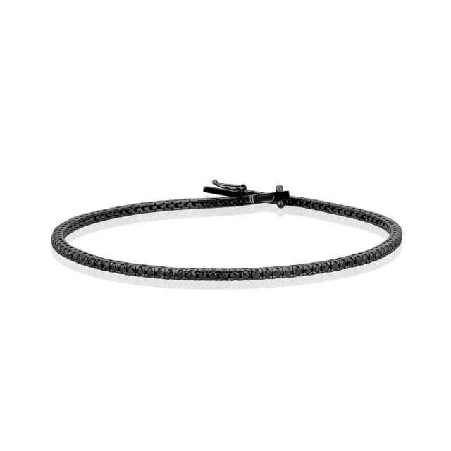 Brățară tennis Ebony din aur 18K cu rodiu negru și diamante negre (1,70 ct)