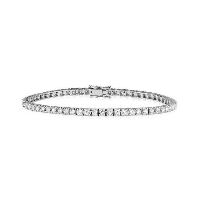 Brățară tennis din aur alb de 18K cu diamante (1,96 ct)