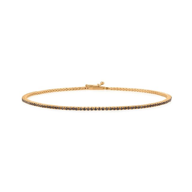 Brățară tennis din aur roz de 18K cu diamante negre (0,792 ct)