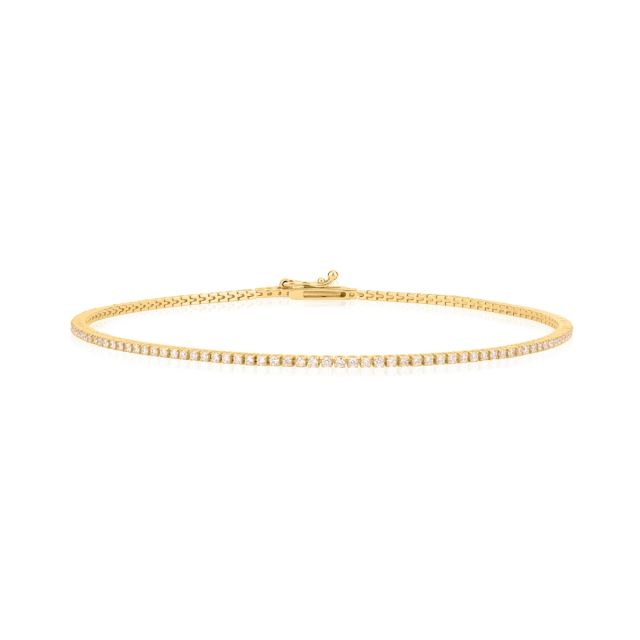 Brățară tennis din aur galben de 18K cu diamante (0,76 ct)
