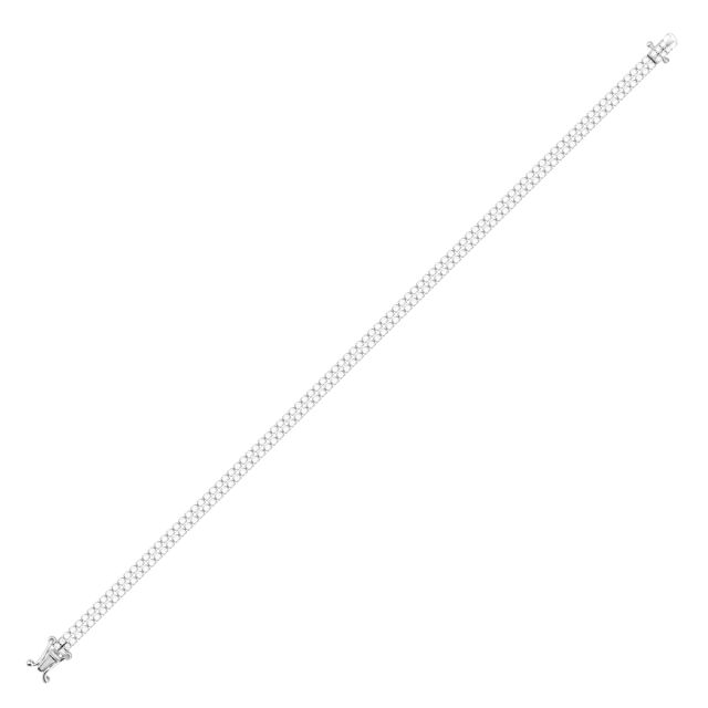 Brățară tennis dublă din aur alb de 18K cu diamante (2,240 ct)