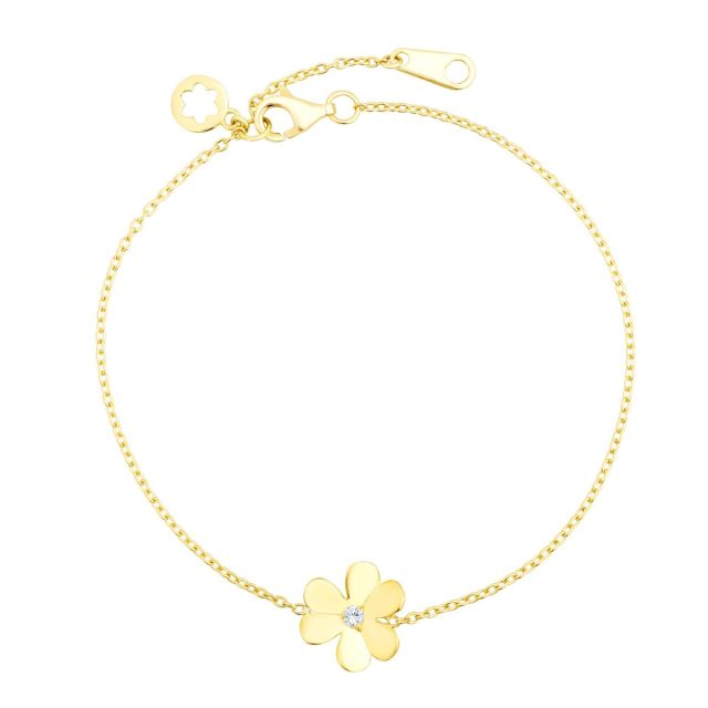 Brățară cu floare din aur de 18K cu diamante (0,33 ct)