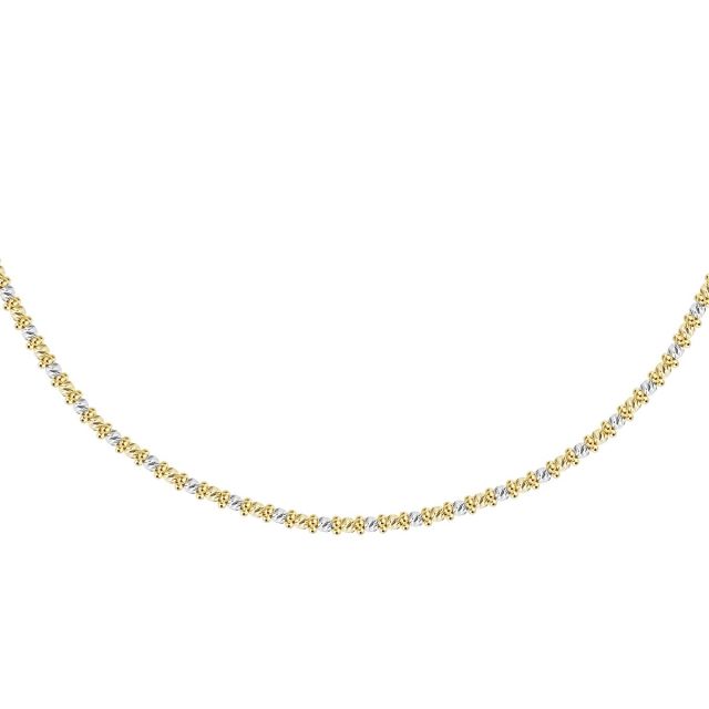 Colier cu bile diamantate din aur de 14K