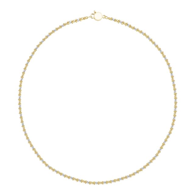 Colier cu bile diamantate din aur de 14K