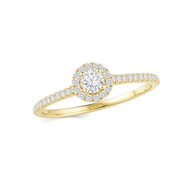 Inel din aur de 14K cu diamante rotunde (0,320 ct)