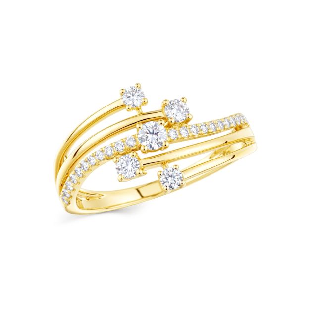 Inel din aur de 14K cu diamante rotunde (0,350 ct)