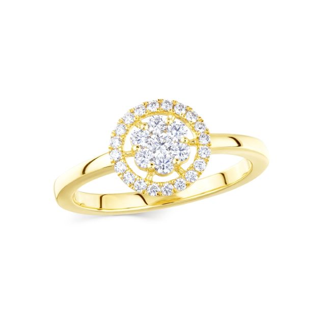 Inel din aur de 14K cu diamante rotunde (0,360 ct)