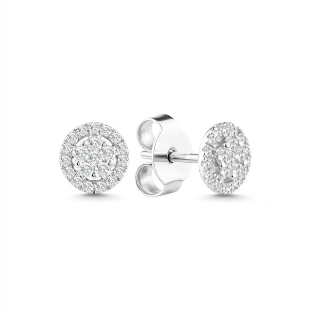 Cercei din aur de 14K cu diamante (0,220 ct)