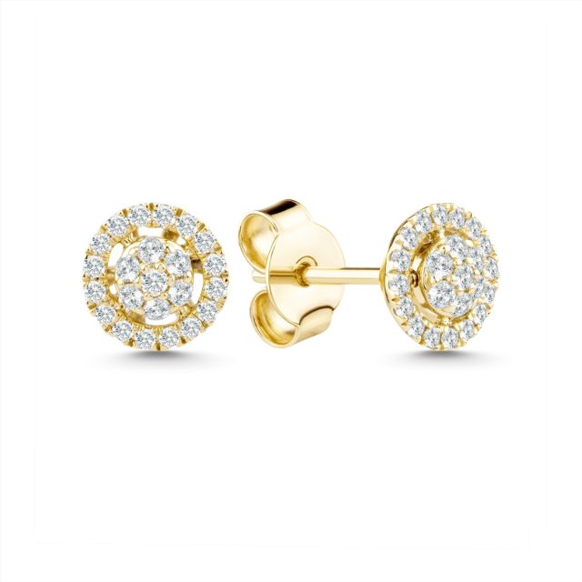 Cercei din aur de 14K cu diamante (0,290 ct)