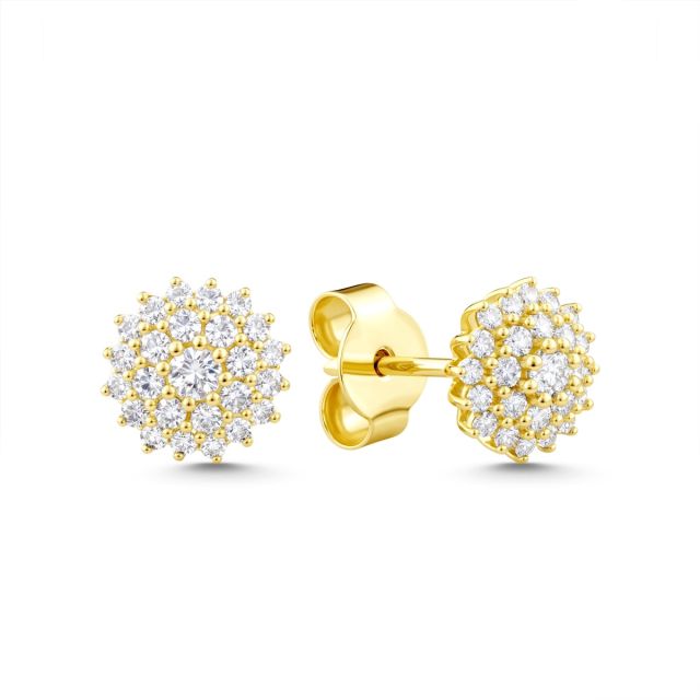 Cercei din aur de 14K cu diamante (0,480 ct)