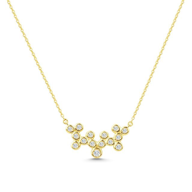 Colier din aur de 14K cu diamante (0,140 ct)