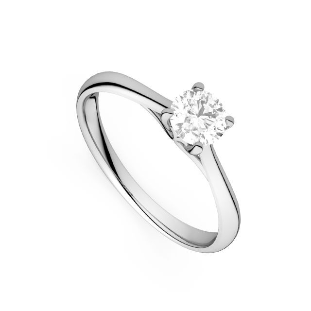 Inel de logodnă DR320 din aur alb de 18K cu diamant (0,205 ct)