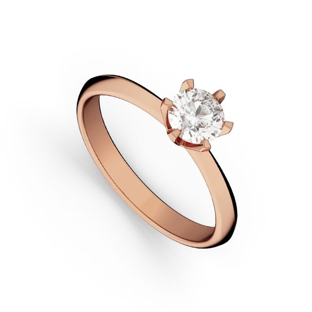 Inel de logodnă DR321 din aur roz de 18K cu diamant (0,110 ct)