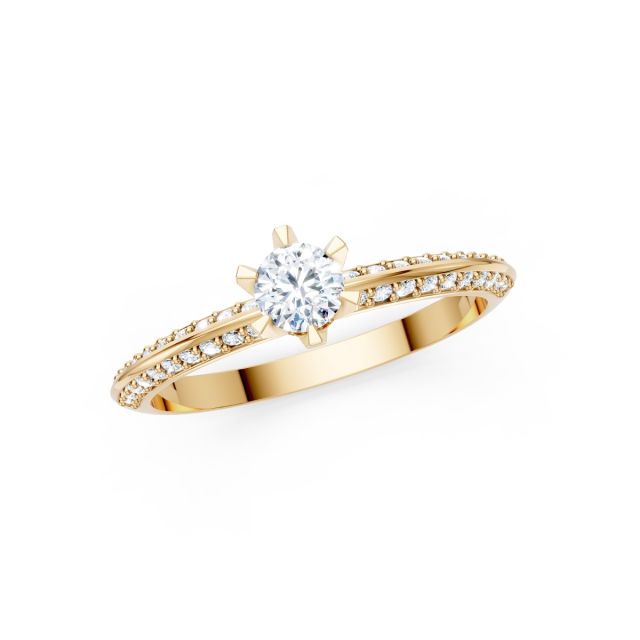 Inel de logodnă DR321A din aur galben de 18K cu diamante (0,405 ct)