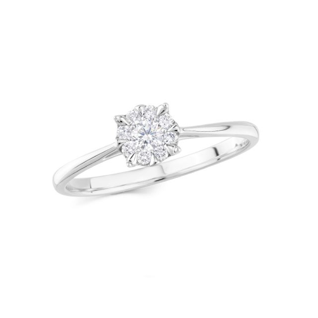 Inel Rosetta din aur de 14K cu diamante (0,150 ct)