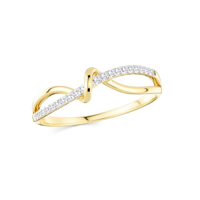 Inel din aur de 14K cu diamante (0,075 ct)