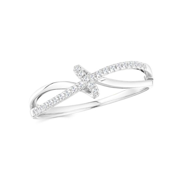 Inel din aur de 14K cu diamante (0,101 ct)