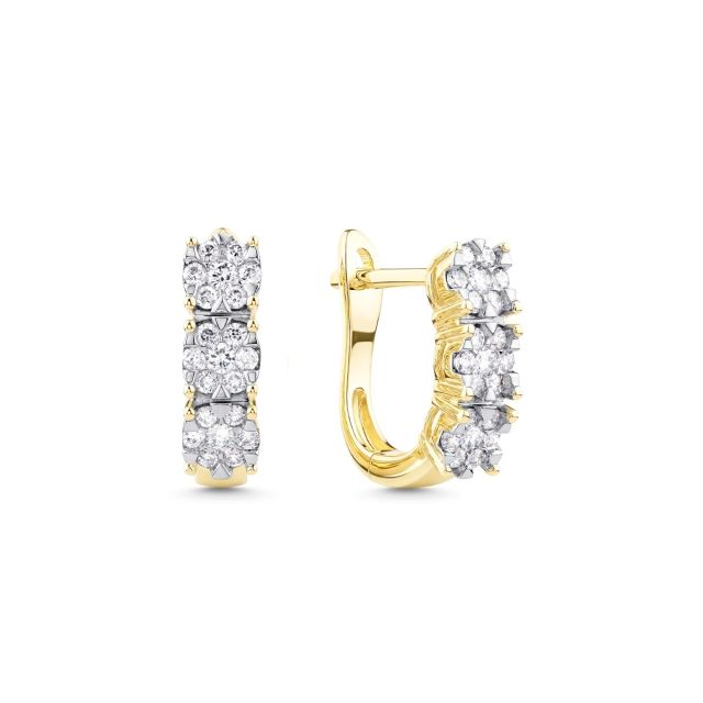 Cercei Rosetta din aur de 14K cu diamante (0,317 ct)