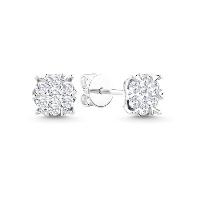 Cercei Rosetta din aur de 14K cu diamante (0,345 ct)