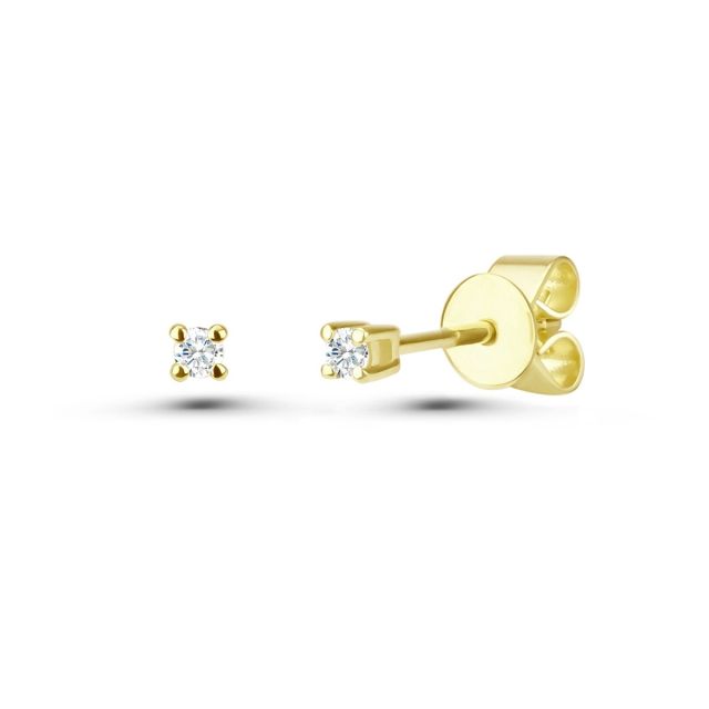 Cercei din aur de 14K cu diamante (0,032 ct)