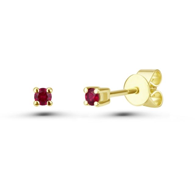Cercei din aur de 14K cu rubine (0,200 ct)