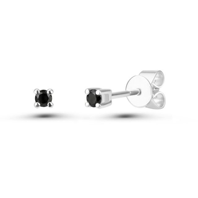Cercei din aur de 14K cu diamante negre (0,221 ct)
